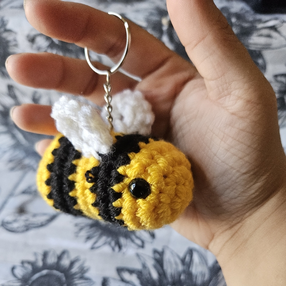 Crochet Bumble Bee Keychain